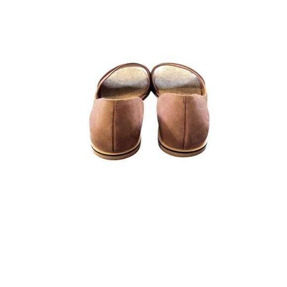 Lucky Brand Fentin 2 Flat Leather Sandals Latte Brown Size 9 Neutral Coastal - Picture 6 of 12